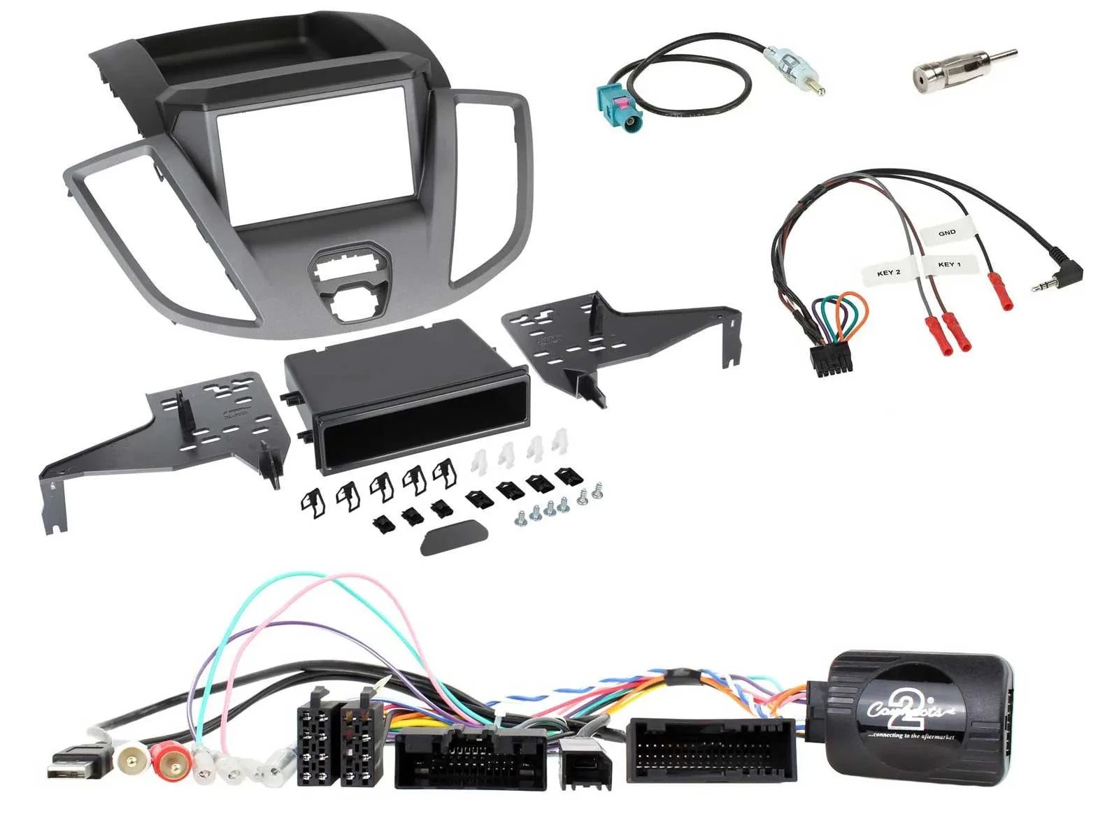 Radioset Lenkradadapter DIN Autoradio für Ford Transit V363 14-19 ohne Display s