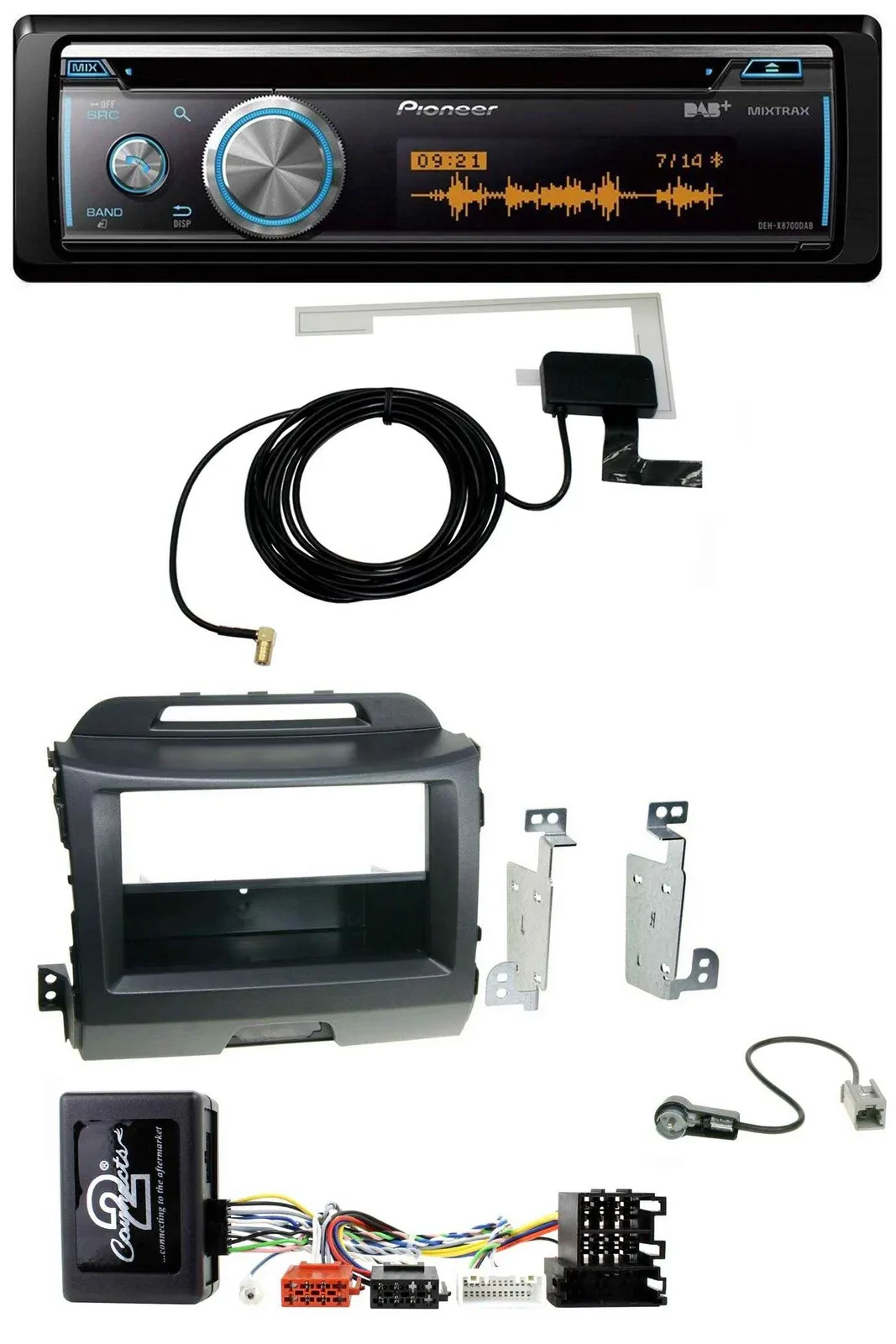 Pioneer Bluetooth DAB Lenkrad USB CD Autoradio für Kia Sportage 3 Navi 10-15 sch