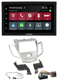 Blaupunkt DAB Bluetooth USB MP3 2DIN Autoradio für Ford Fiesta 2010-2017 silber