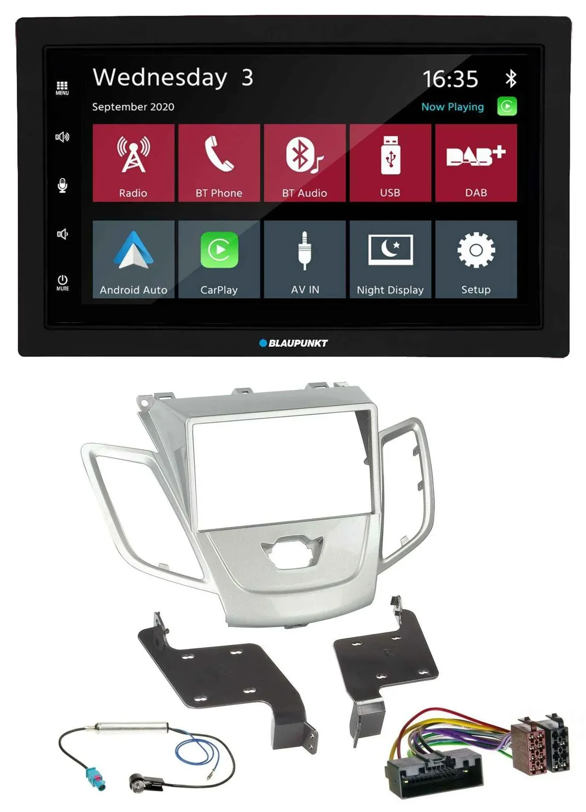 Blaupunkt DAB Bluetooth USB MP3 2DIN Autoradio für Ford Fiesta 2010-2017 silber