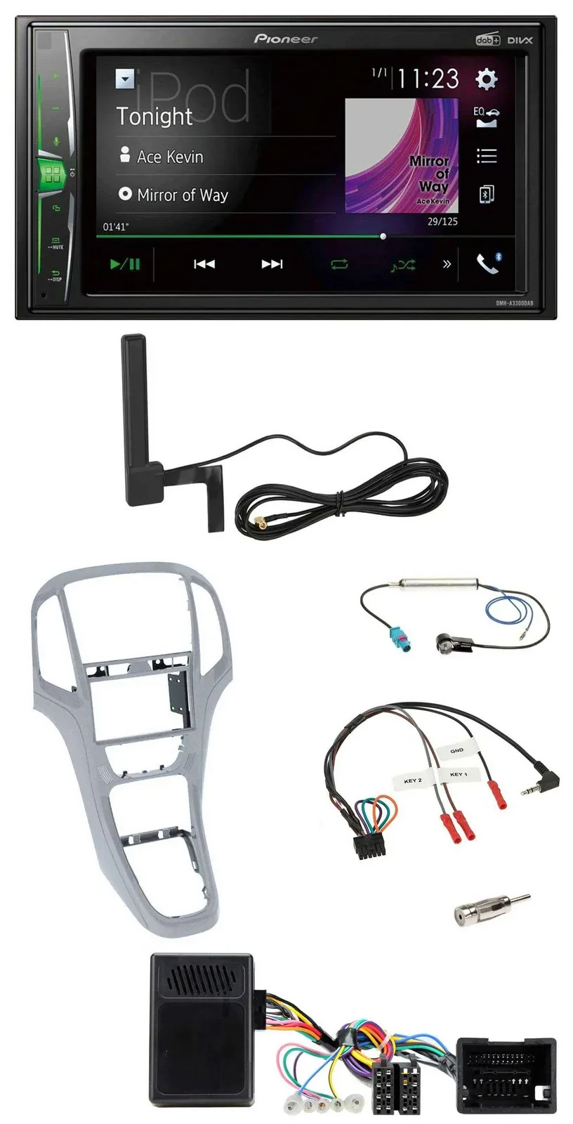 Pioneer MP3 DAB Lenkrad 2DIN Bluetooth Autoradio für Opel Astra J ab 09 Platinsi