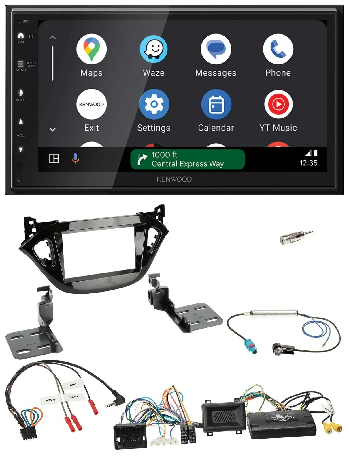 Kenwood DAB Bluetooth USB Lenkrad 2DIN Autoradio für Opel Adam Corsa E 2017-2019
