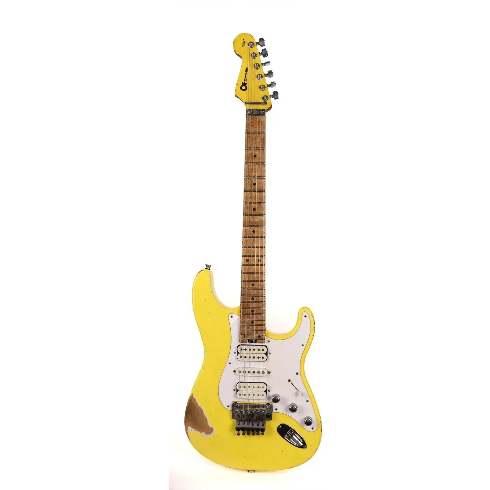 Электрогитара Charvel Custom Shop Nitro Aged 24-fret So-Cal Masterbuilt HSH Heavy Relic Nitro Graffiti Yellow