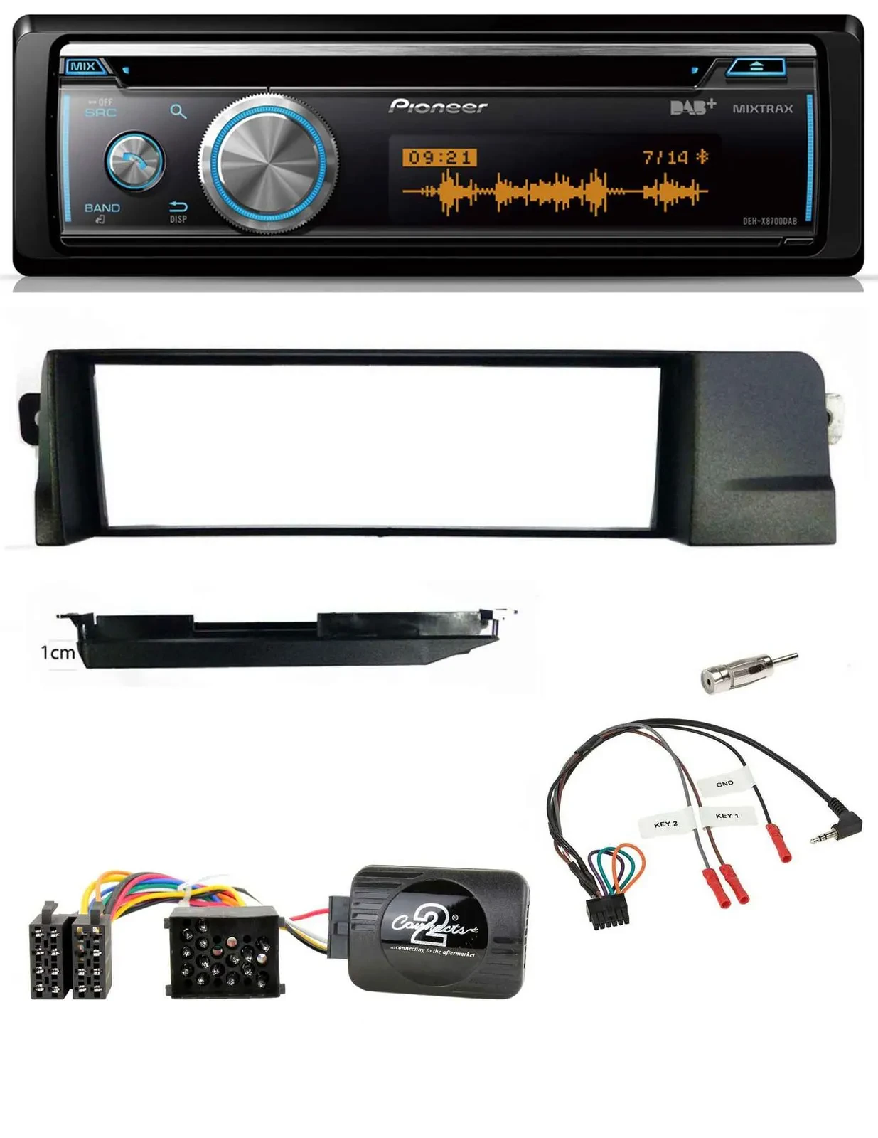 Pioneer Lenkrad DAB USB CD Bluetooth Autoradio für BMW 3er E46 98-07 Profi Rundp