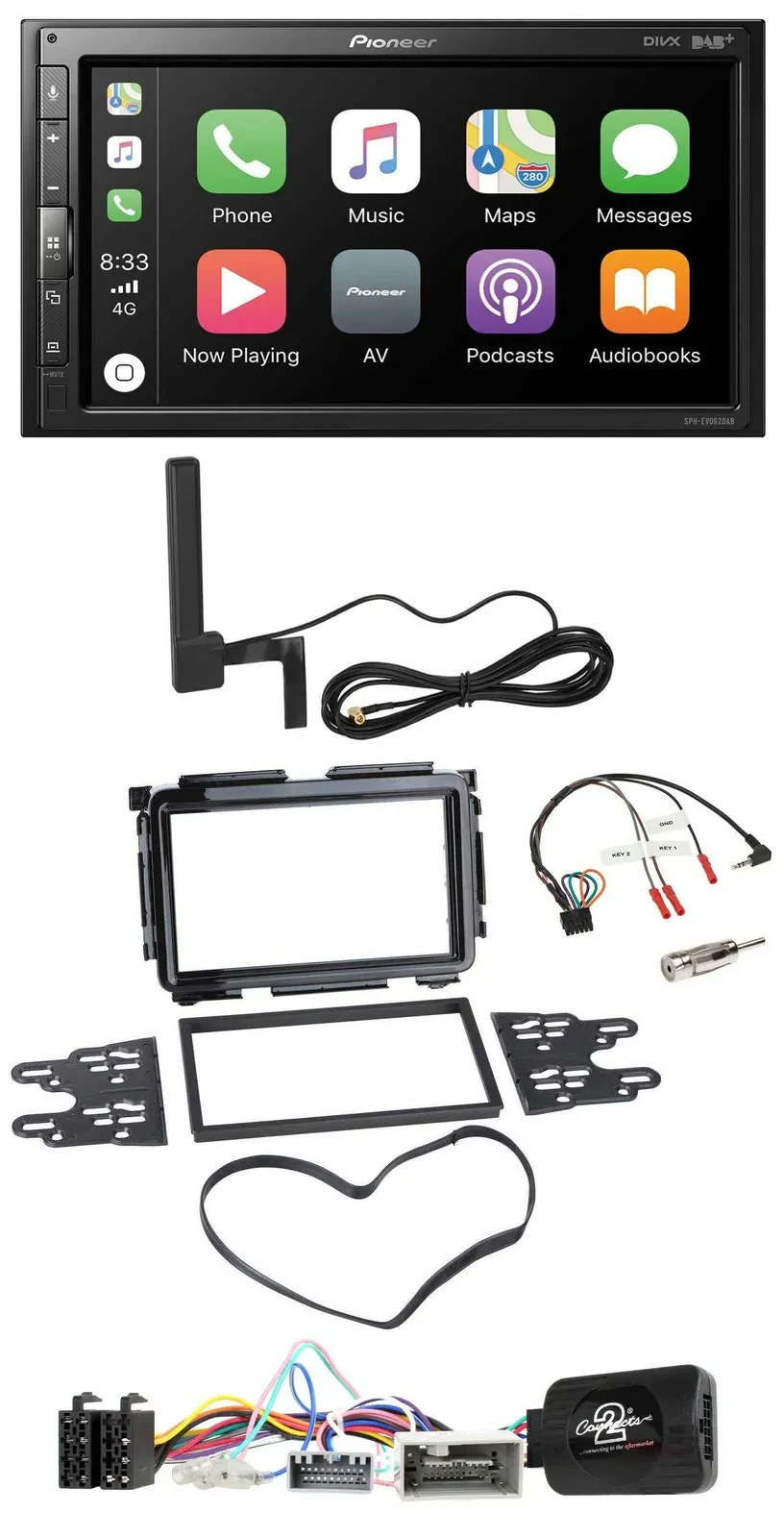 Автомагнитола Pioneer 2-DIN USB Bluetooth DAB для Honda HR-V (RU) с 2015, поддержка управления с руля