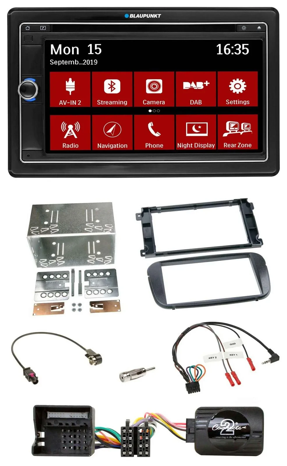 Blaupunkt 2DIN USB DAB Lenkrad Bluetooth TMC Navigation für Ford S-Max Mondeo 07