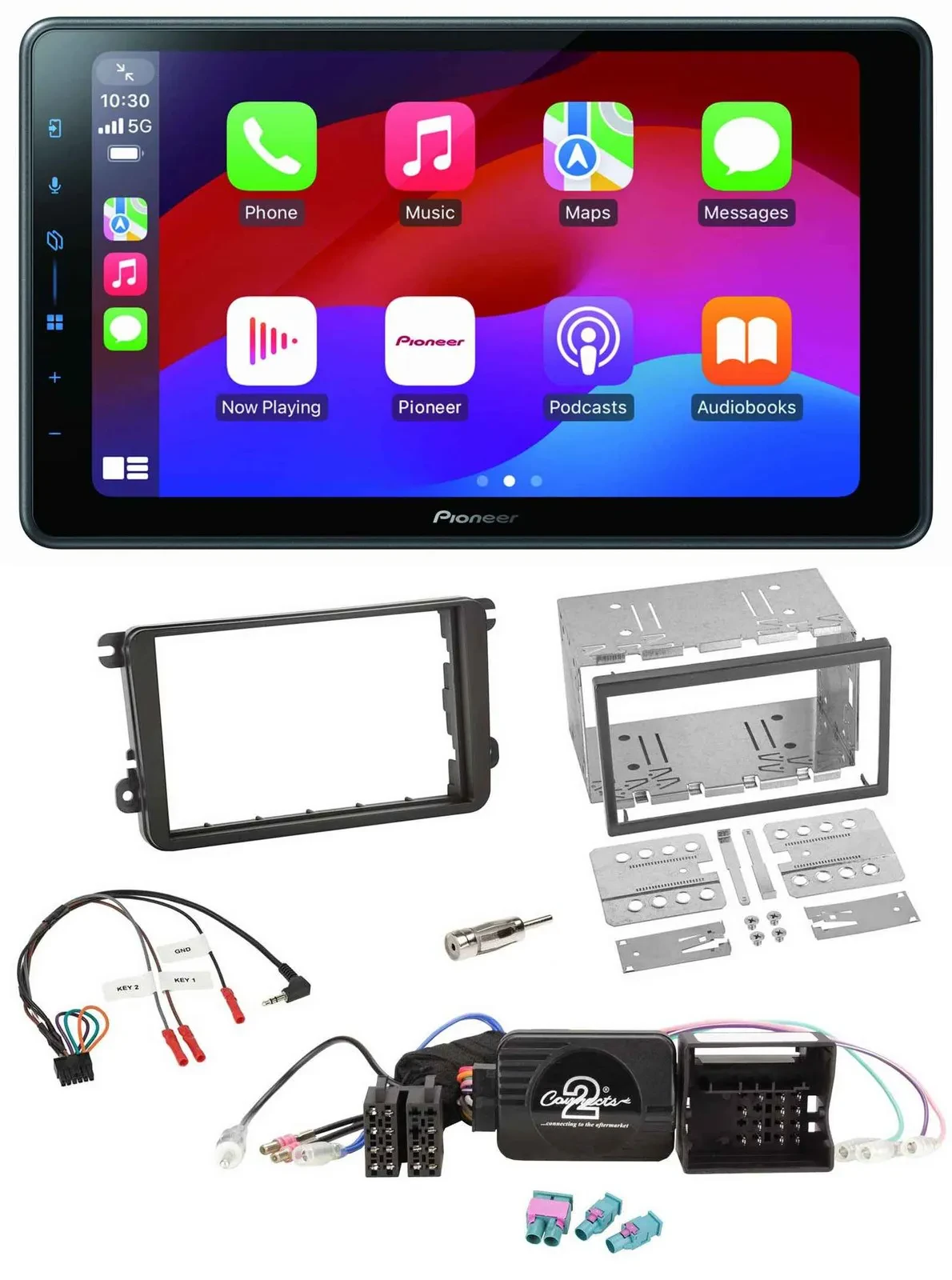 Pioneer Bluetooth 2DIN USB Lenkrad DAB Autoradio für VW Amarok Beetle EOS Caddy