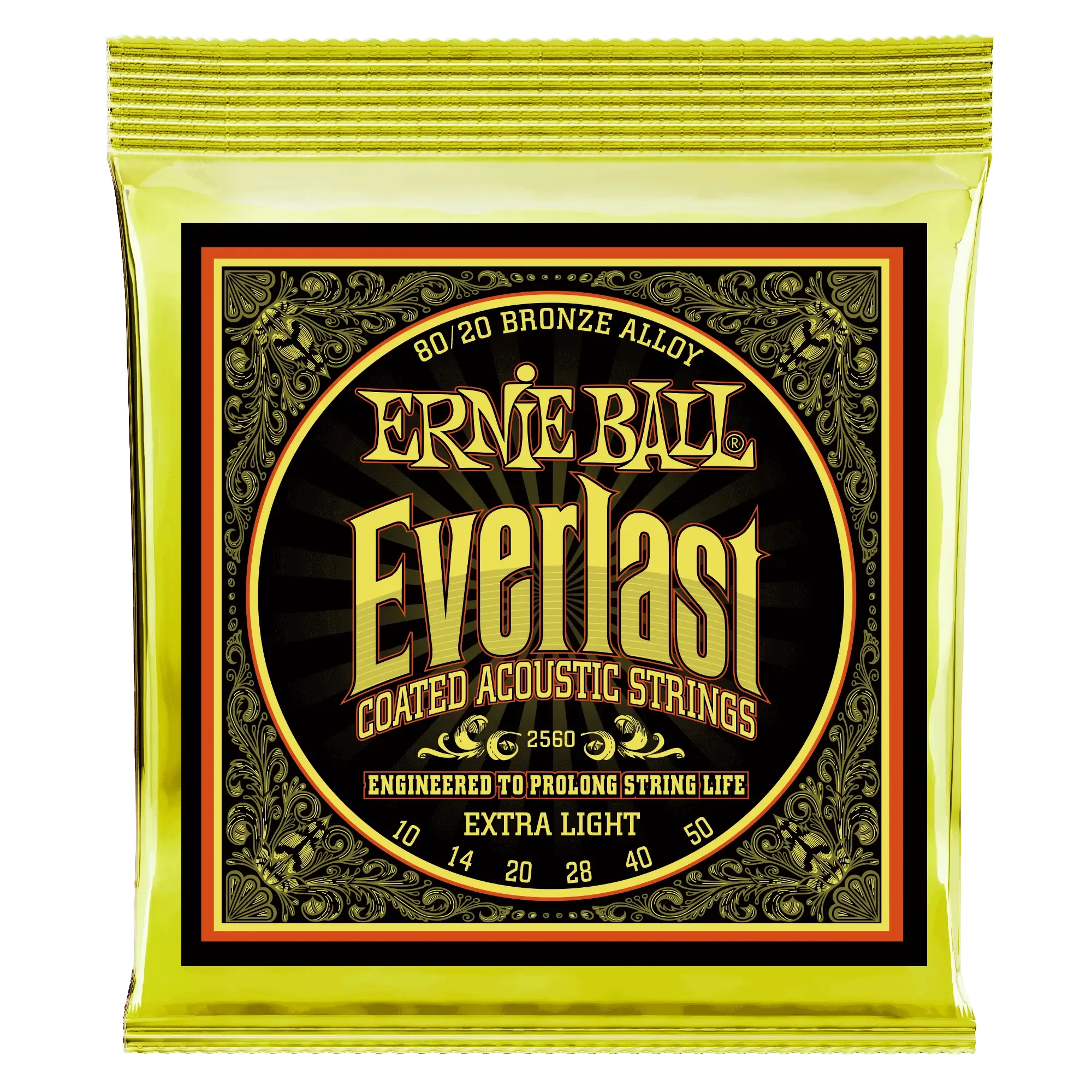 Струны для акустической гитары Ernie Ball 2560 Everlast 80/20 Bronze Extra Light 10-50