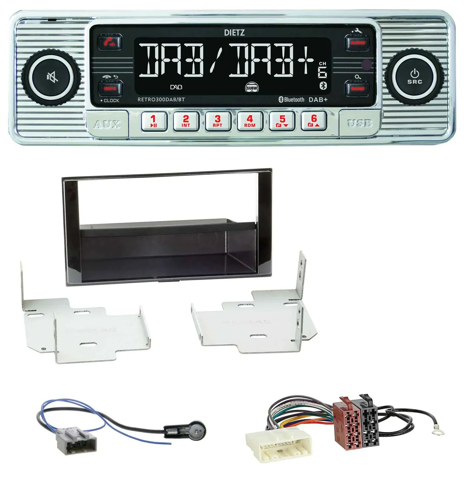 Dietz Bluetooth MP3 DAB USB Autoradio für Nissan Micra (2013-2017) piano