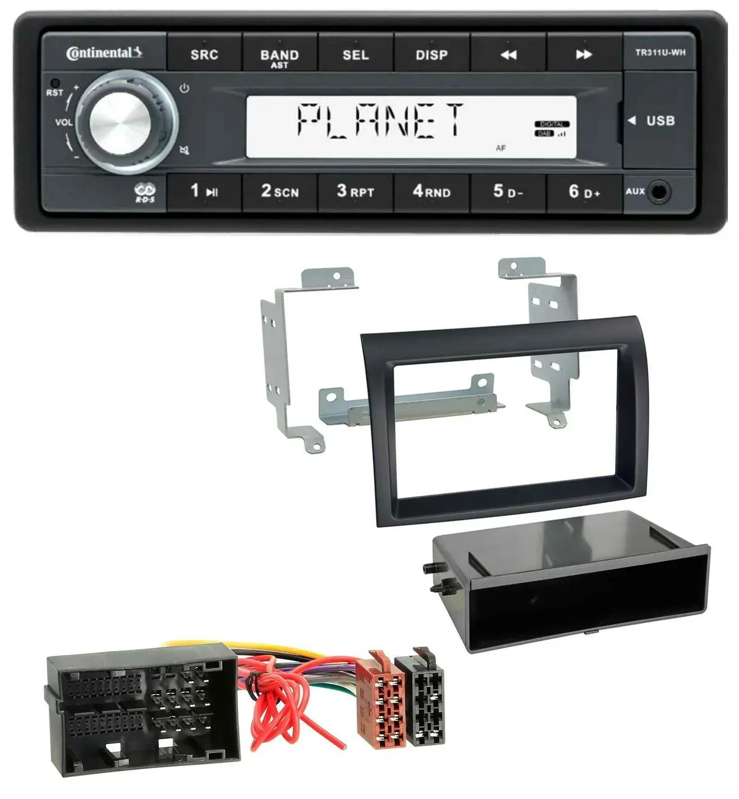 Автомагнитола Continental 1-DIN USB MP3 AUX для Citroen Jumper (с 2014), Fiat Ducato (с 2014)