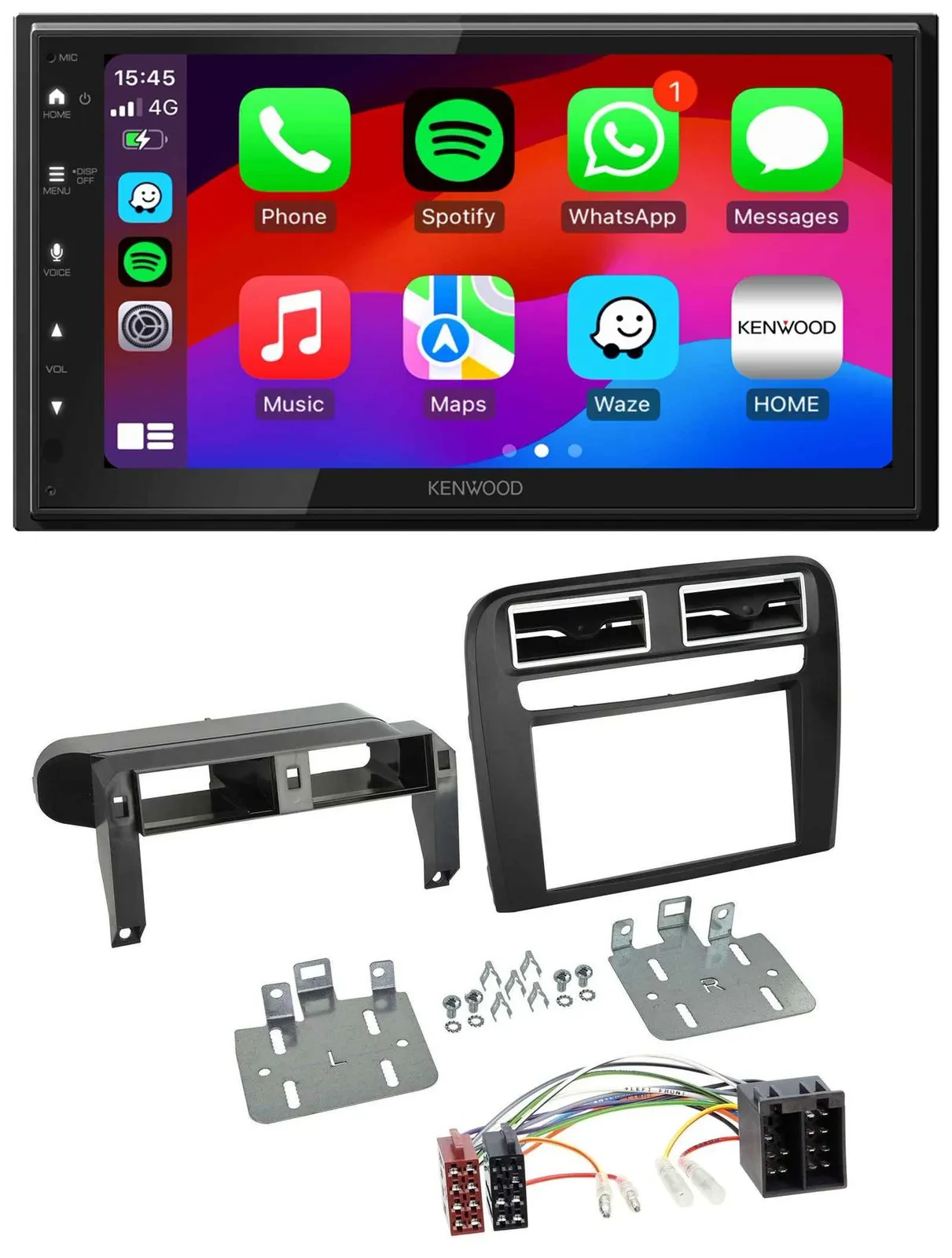 Kenwood MP3 USB DAB 2DIN Bluetooth Autoradio für Fiat Grande Punto 2005-2009 sch