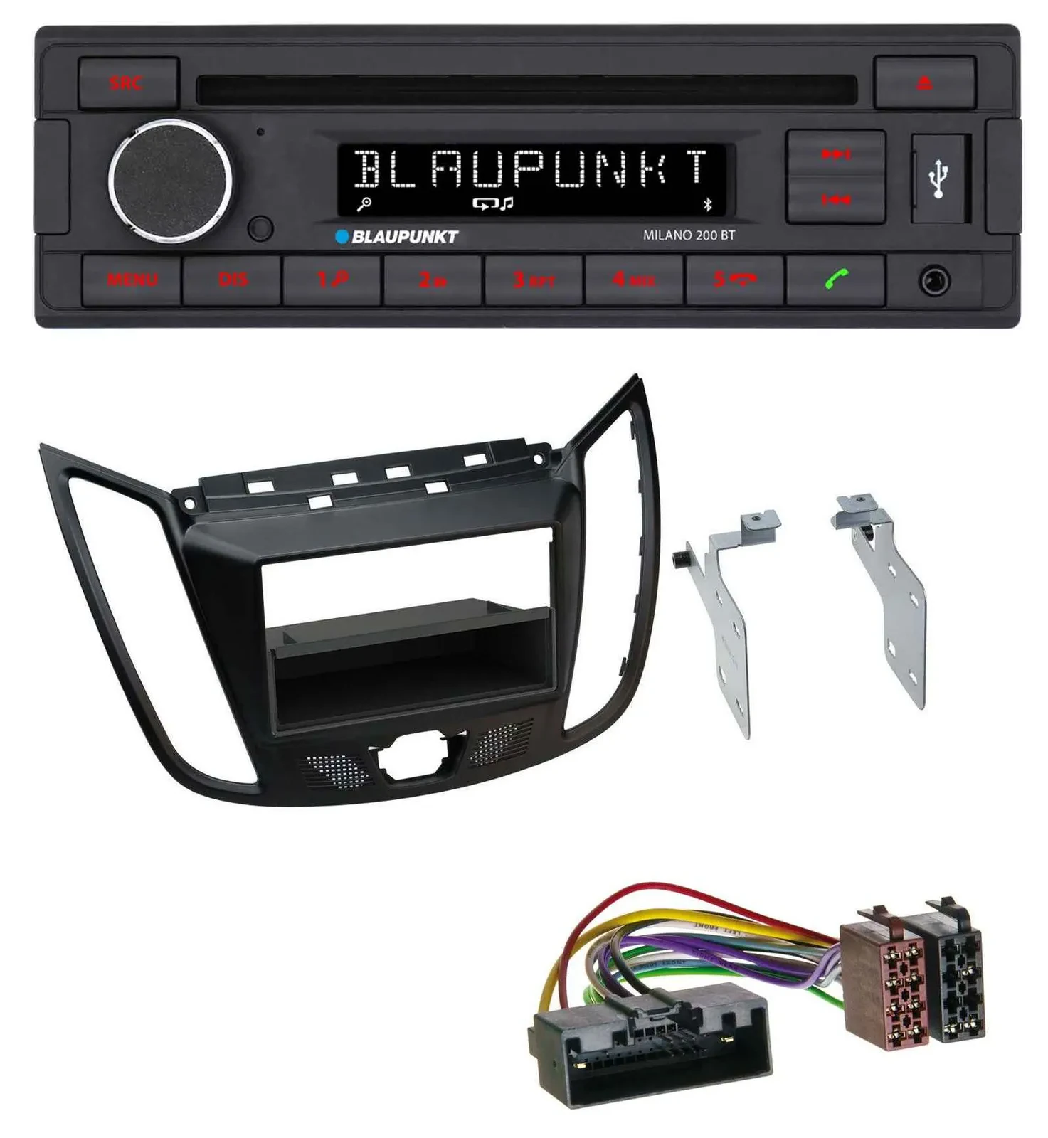 Blaupunkt MP3 USB CD Bluetooth AUX Autoradio für Ford C-Max Kuga matt schwarz