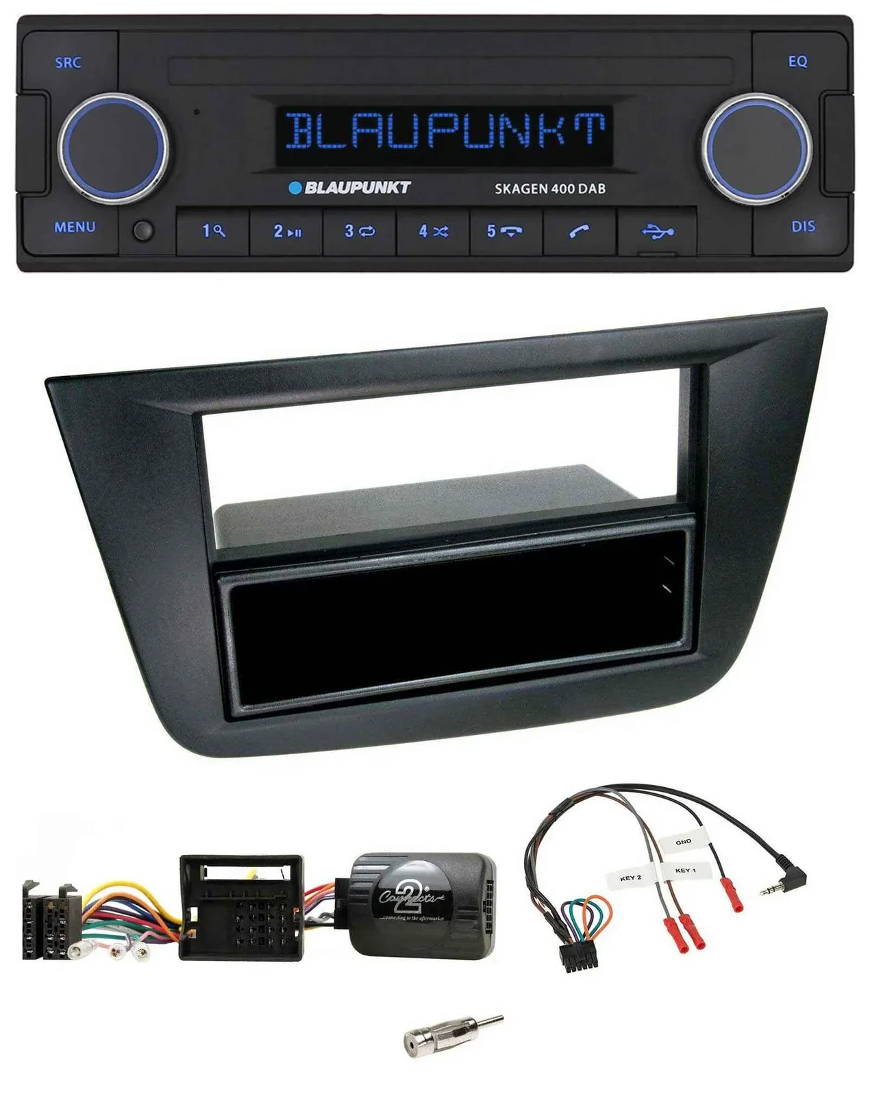 Автомагнитола Blaupunkt DAB USB Bluetooth с управлением на руле для Seat Altea/Toledo (2004–2009)
