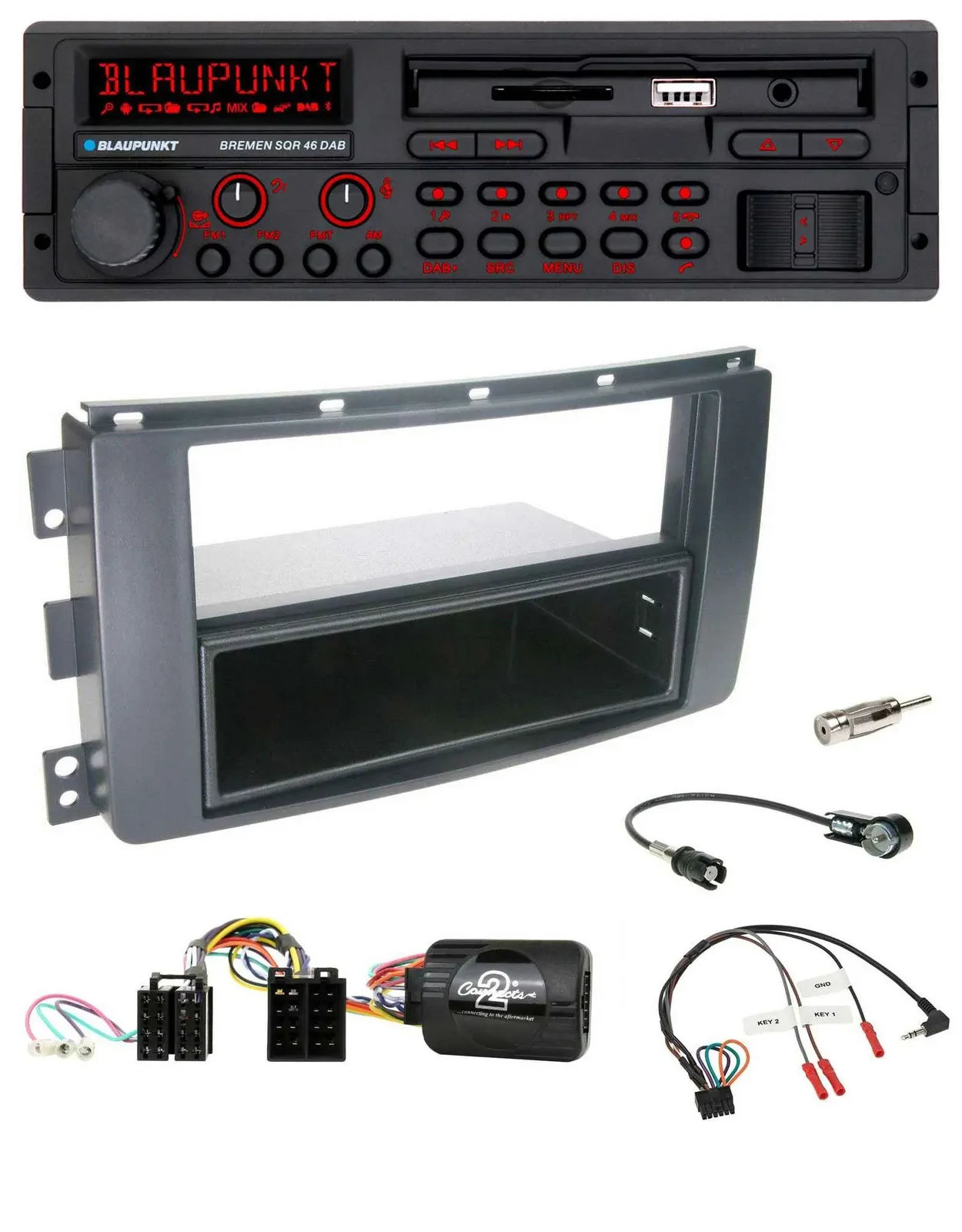 Blaupunkt SD Lenkrad USB Bluetooth DAB Autoradio für Smart ForFour 2004-2006 sch