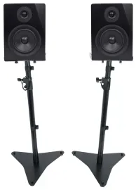 2) Rockville APM5B 5.25" 250w Powered Studio Monitors Speakers+Adjustable Stands