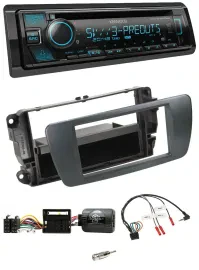 Kenwood Bluetooth USB CD Lenkrad DAB Autoradio für Seat Ibiza azabacheschwarz