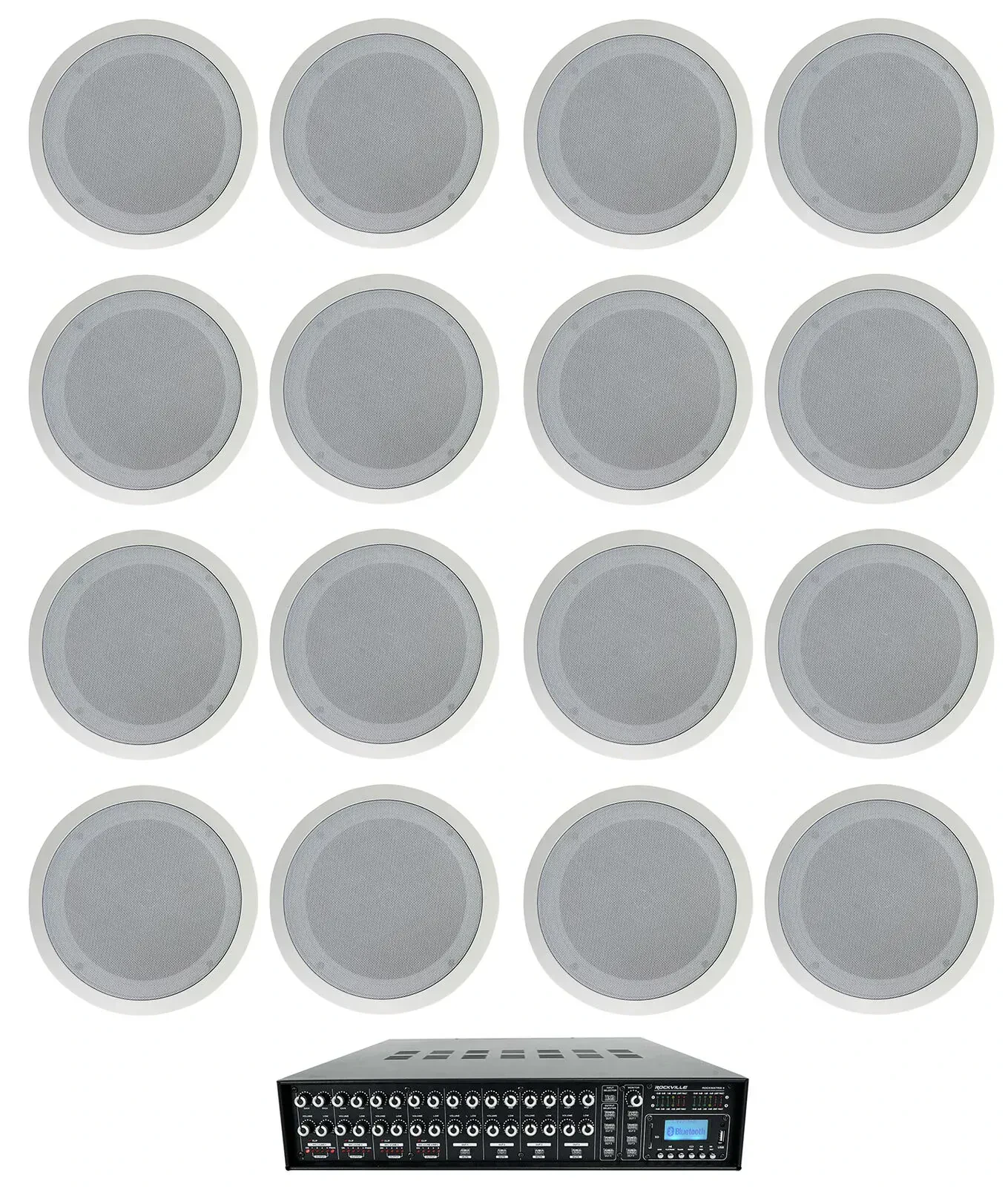 Потолочная акустика Rockville ROCK MATRIX 4+(8) CC80T COM 3 White с усилителем (16 штук)