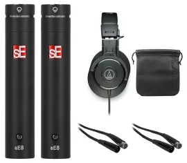 SE Electronics sE8SC(P) Pair of sE8 Supercardioid Microphones+Headphones+Cables