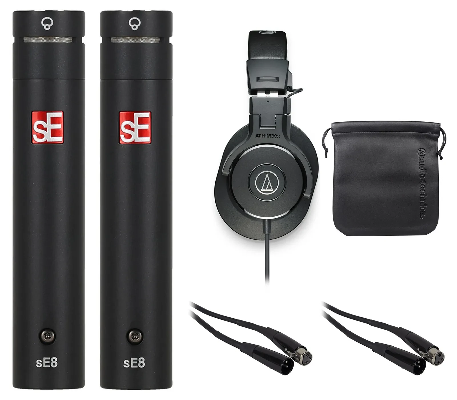 SE Electronics sE8SC(P) Pair of sE8 Supercardioid Microphones+Headphones+Cables