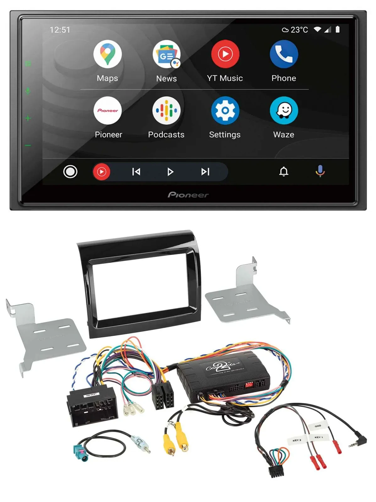 Pioneer USB 2DIN DAB Lenkrad Bluetooth Autoradio für Fiat Citroen Peugeot Infoad