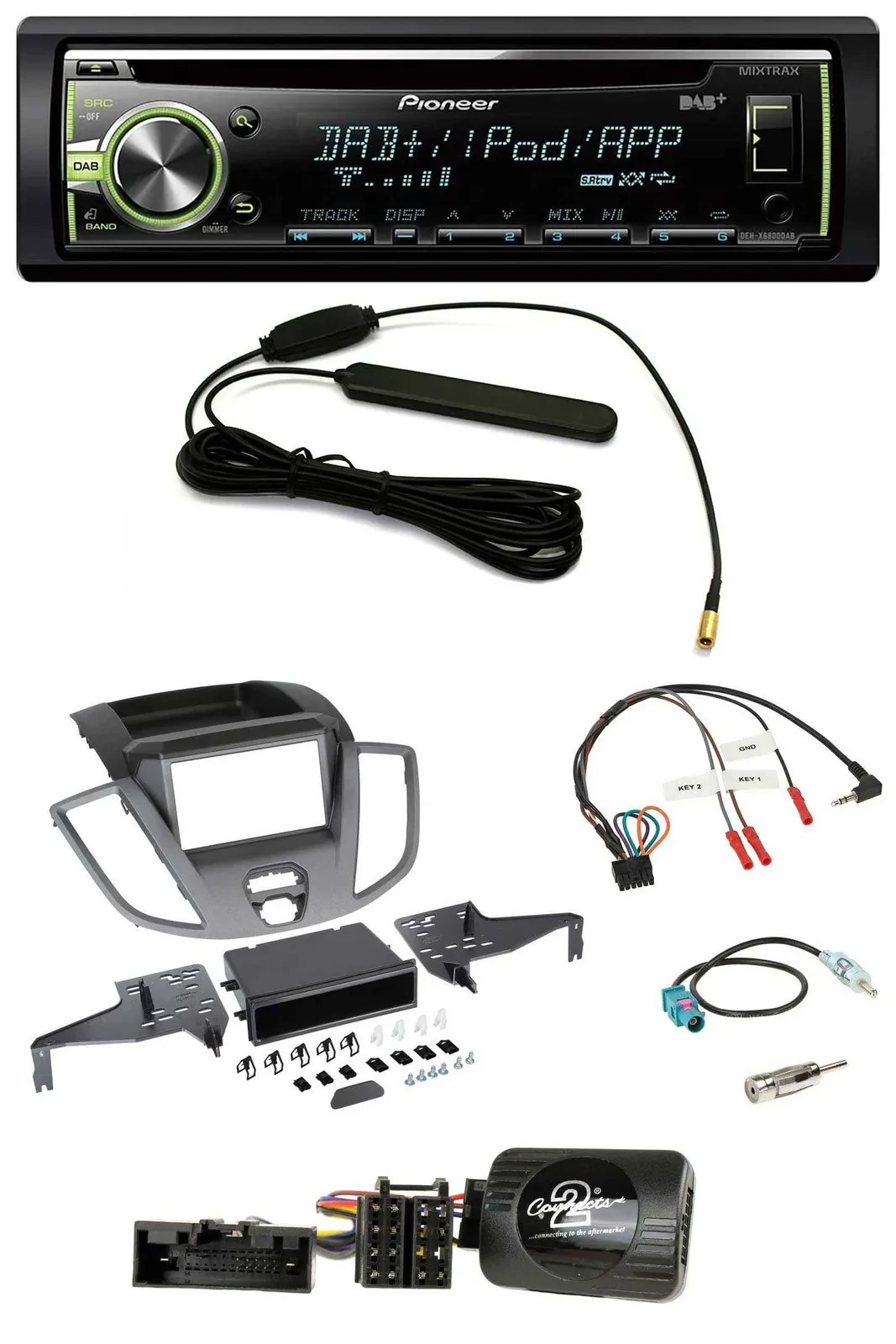 Pioneer MP3 USB CD DAB Lenkrad Autoradio für Ford Transit V363 15-18 ohne Displa