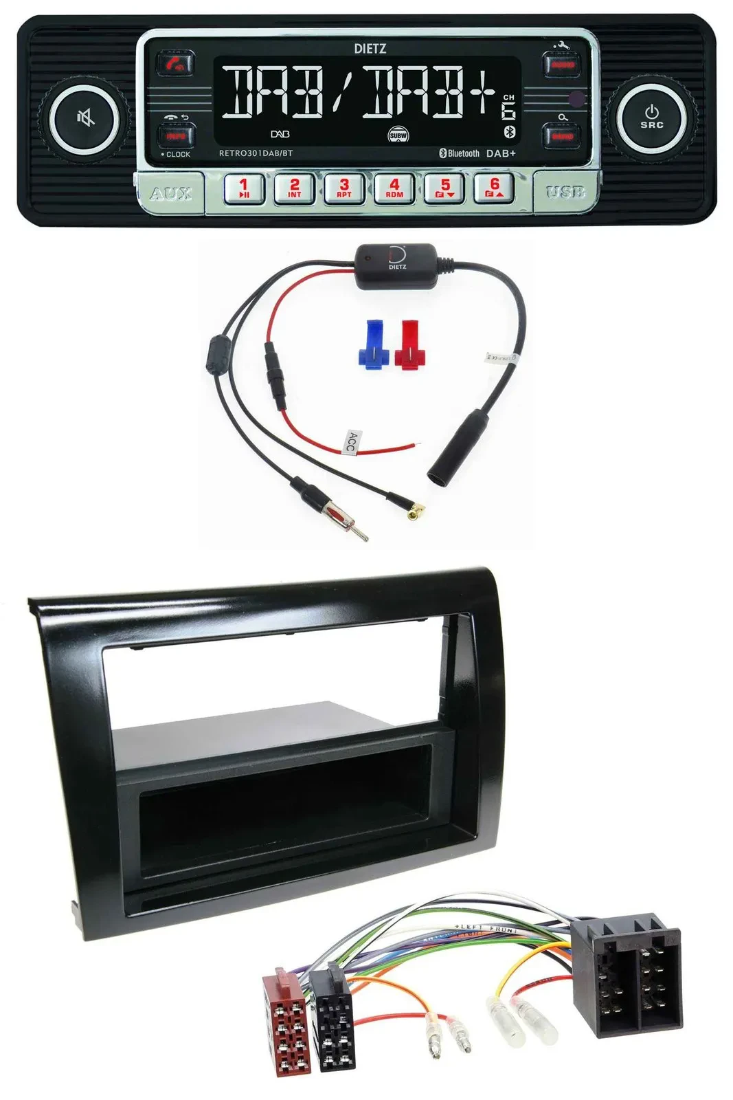 Dietz MP3 DAB Bluetooth USB Autoradio für Fiat Bravo (ab 2007)