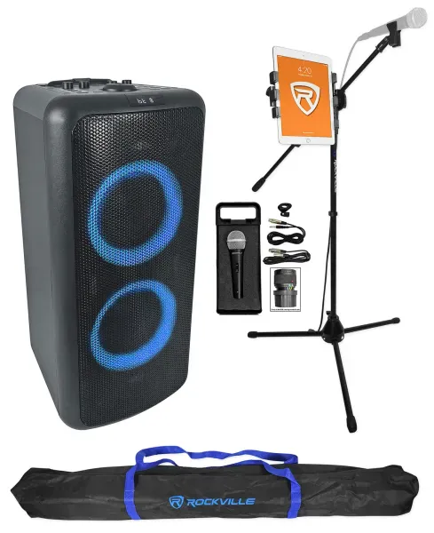 Rockville ELITE PARTY 65 Karaoke Machine System Party Speaker+Mic/Tablet Stand