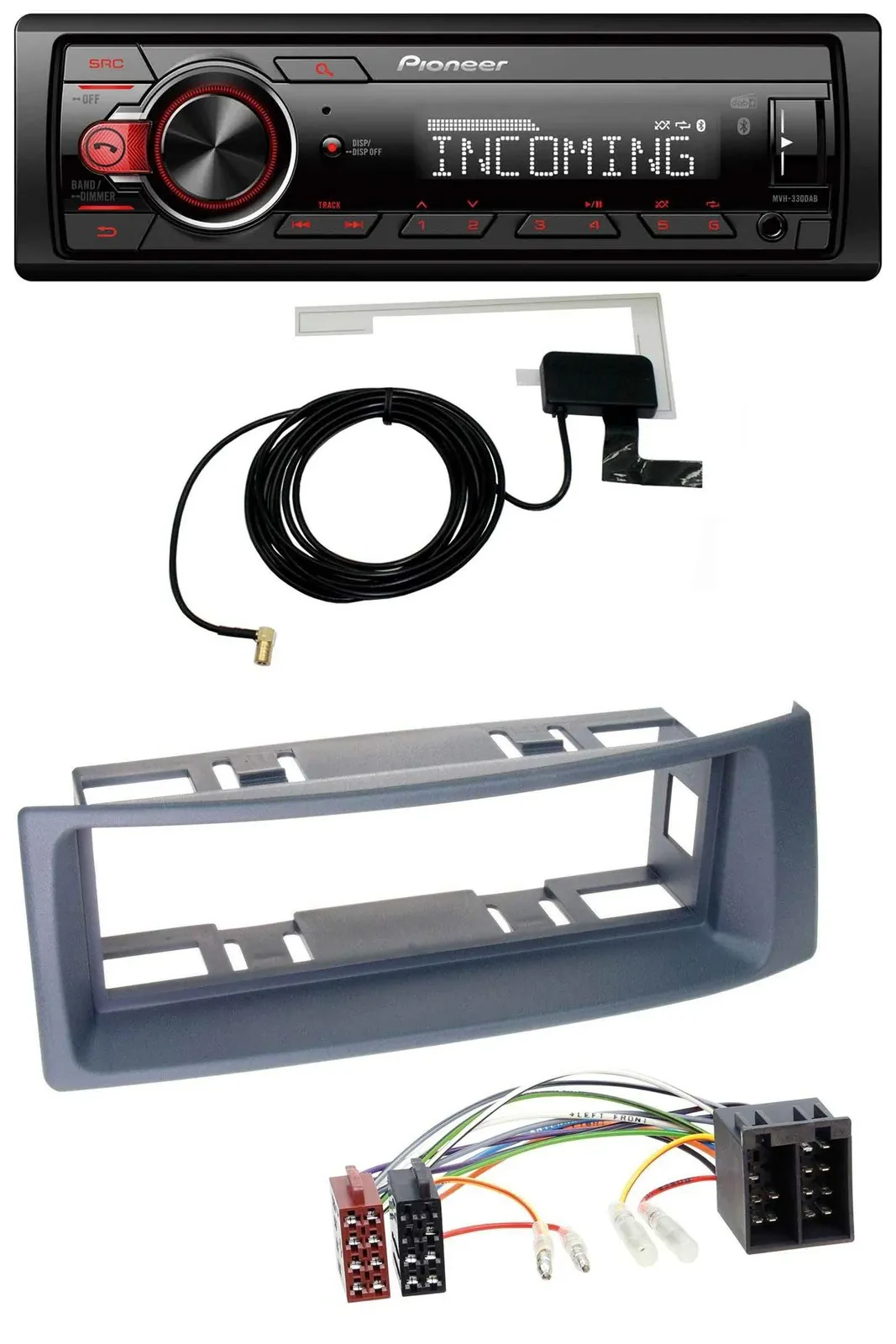 Pioneer USB MP3 DAB Bluetooth Autoradio für Renault Scenic Megane bis 03 grau