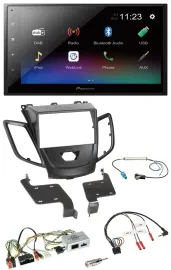 Pioneer USB Bluetooth DAB 2DIN Lenkrad Autoradio für Ford Fiesta 10-17 schwarz