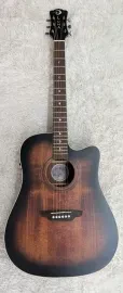 Luna Guitars Luna Art Vintage Dreadnought Cutaway Solid Top Acoustic Electric Guitar
