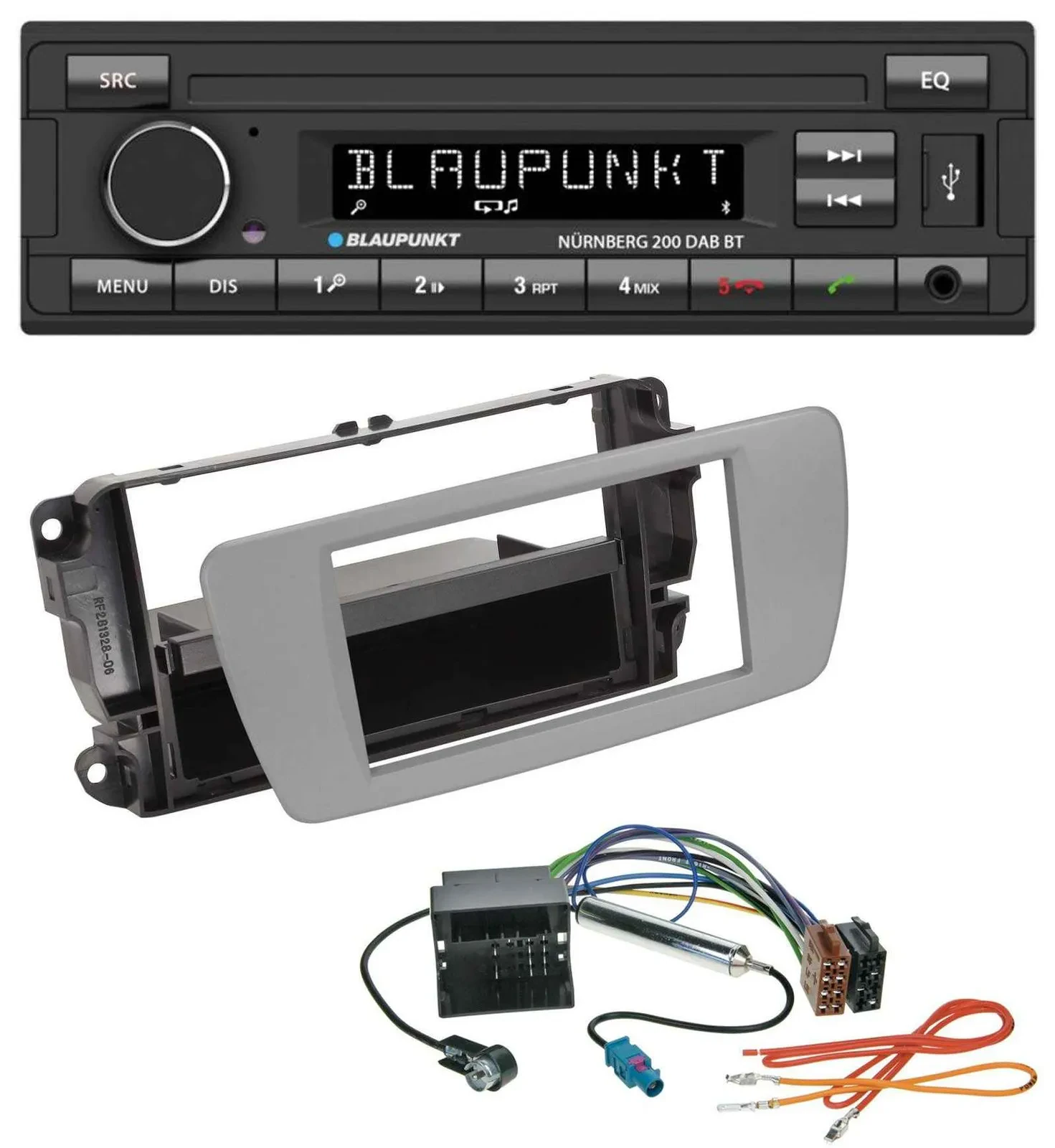 Blaupunkt USB DAB MP3 Bluetooth Autoradio für Seat Ibiza (ab 08) - dublingrau