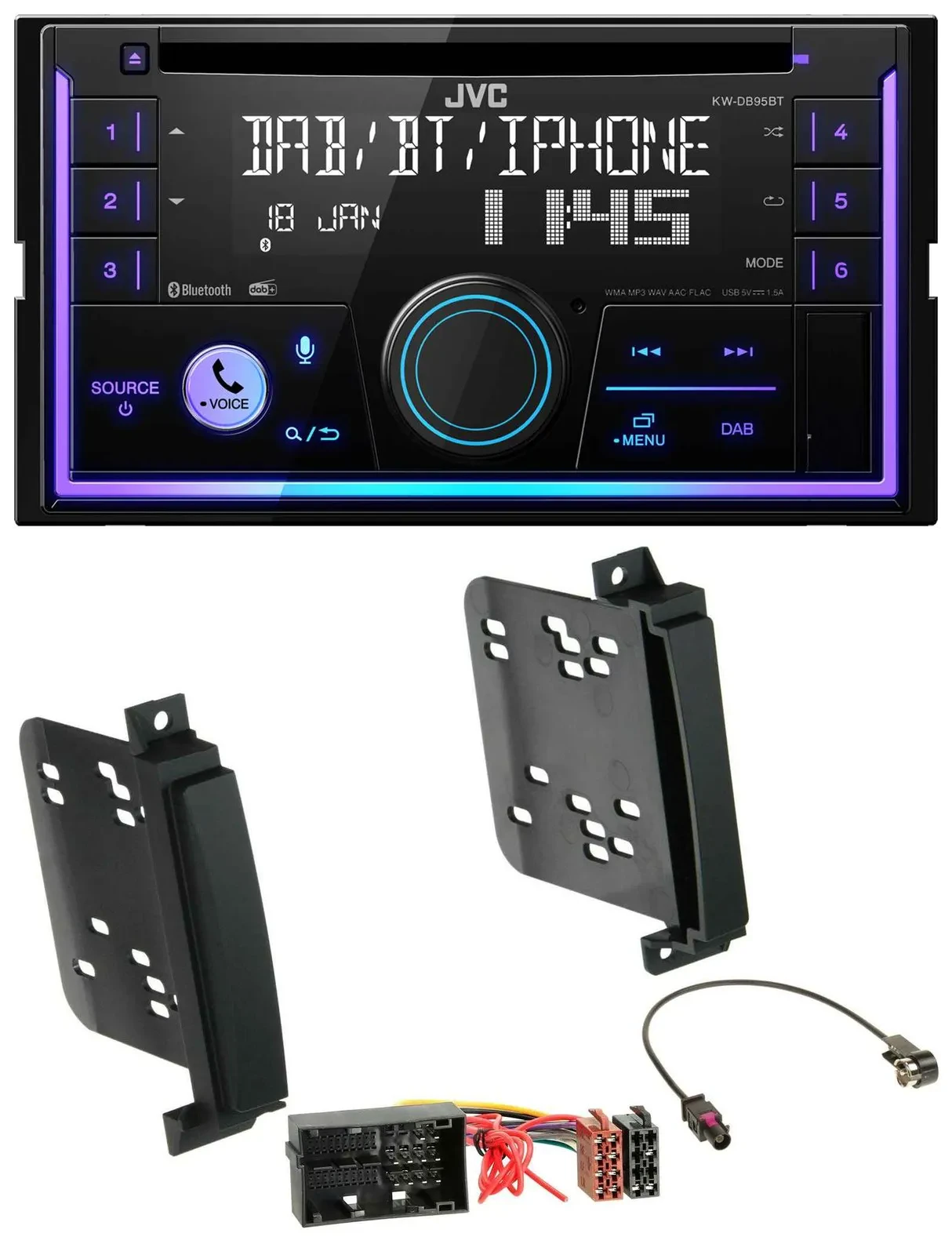 JVC MP3 USB 2DIN DAB Bluetooth CD Autoradio für Jeep Grand Cherokee Dodge Durang