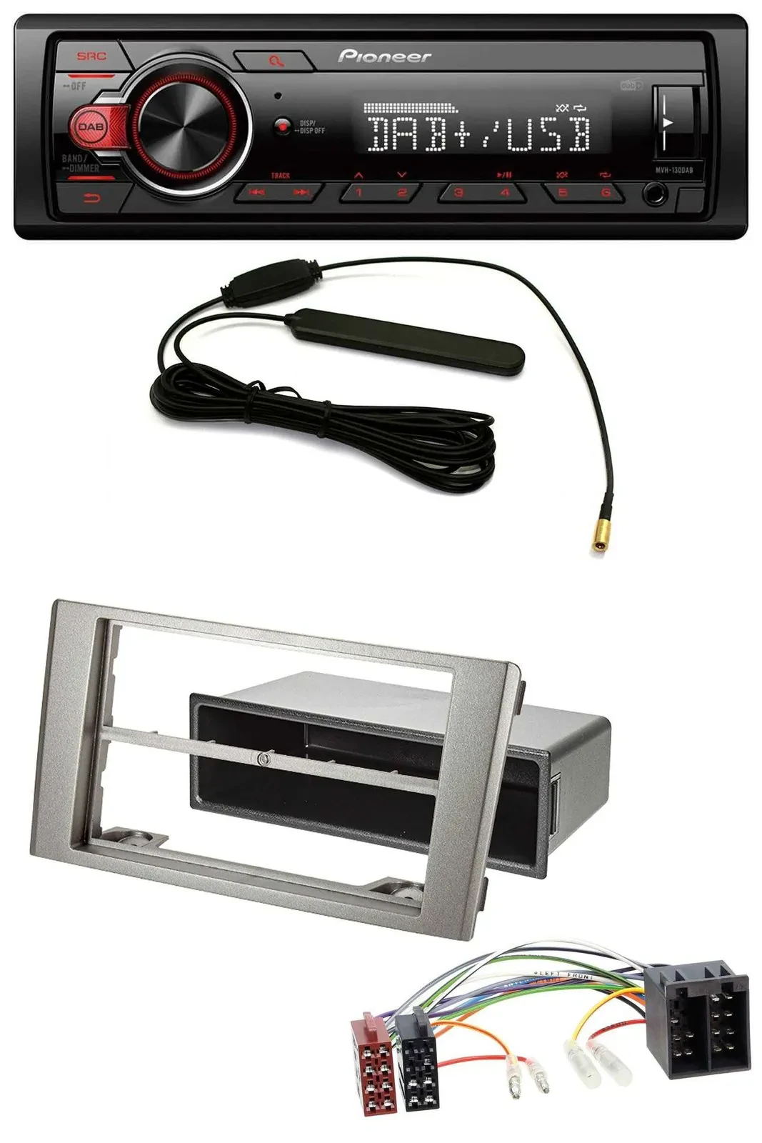 Автомагнитола Pioneer 1-DIN MP3 DAB AUX USB для Iveco Daily (2006–2014) серебристая
