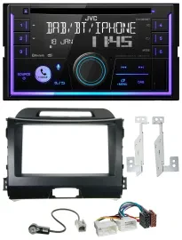 JVC MP3 USB 2DIN DAB Bluetooth CD Autoradio für Kia Sportage 3 10-15 SL schwarz