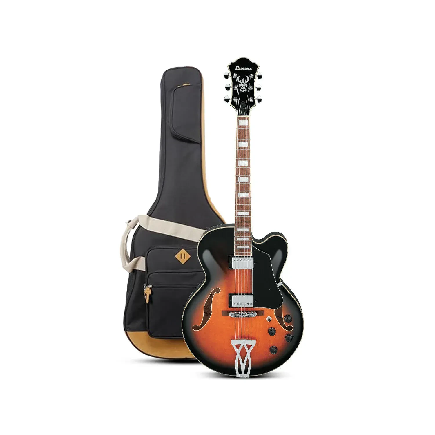 Ibanez AF Artcore 6 String Vintage Sunburst Electric Guitar with Gig Bag Bundle