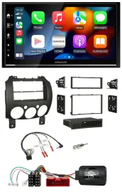 Автомагнитола для Mazda 2 (2007–2014) Kenwood 2DIN, DAB, USB, Bluetooth, совместима с кнопками на руле