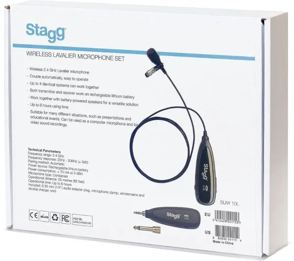 Stagg Model SUW 10L Wireless lavalier microphone set 2.4GHz