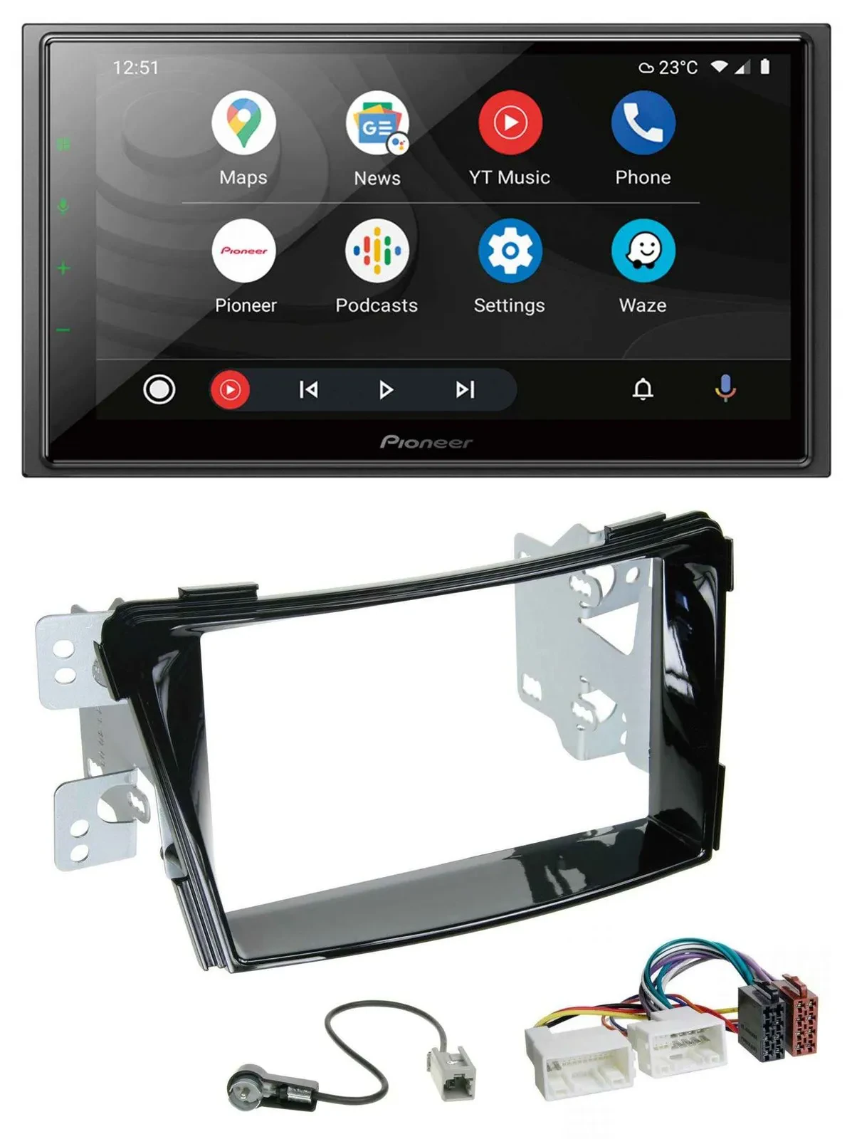 Автомагнитола для Hyundai i40 VF (с 2011) Pioneer 2 DIN, DAB, MP3, Bluetooth, USB, черный глянец