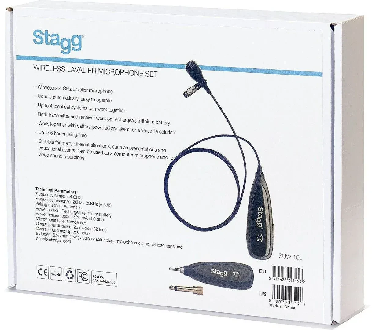 Микрофонная радиосистема Stagg SUW 10L петличная, 2.4 ГГц (набор)