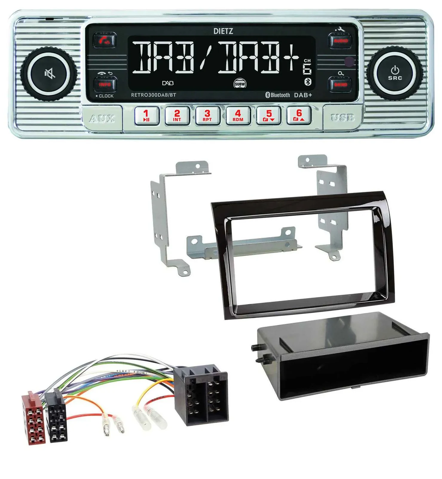 Dietz Bluetooth MP3 DAB USB Autoradio für Fiat Ducato (06-10) - piano