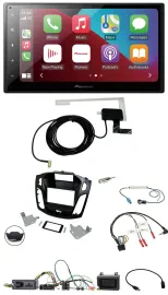 Pioneer USB Bluetooth DAB Lenkrad 2DIN Autoradio für Ford Focus 2014-2018