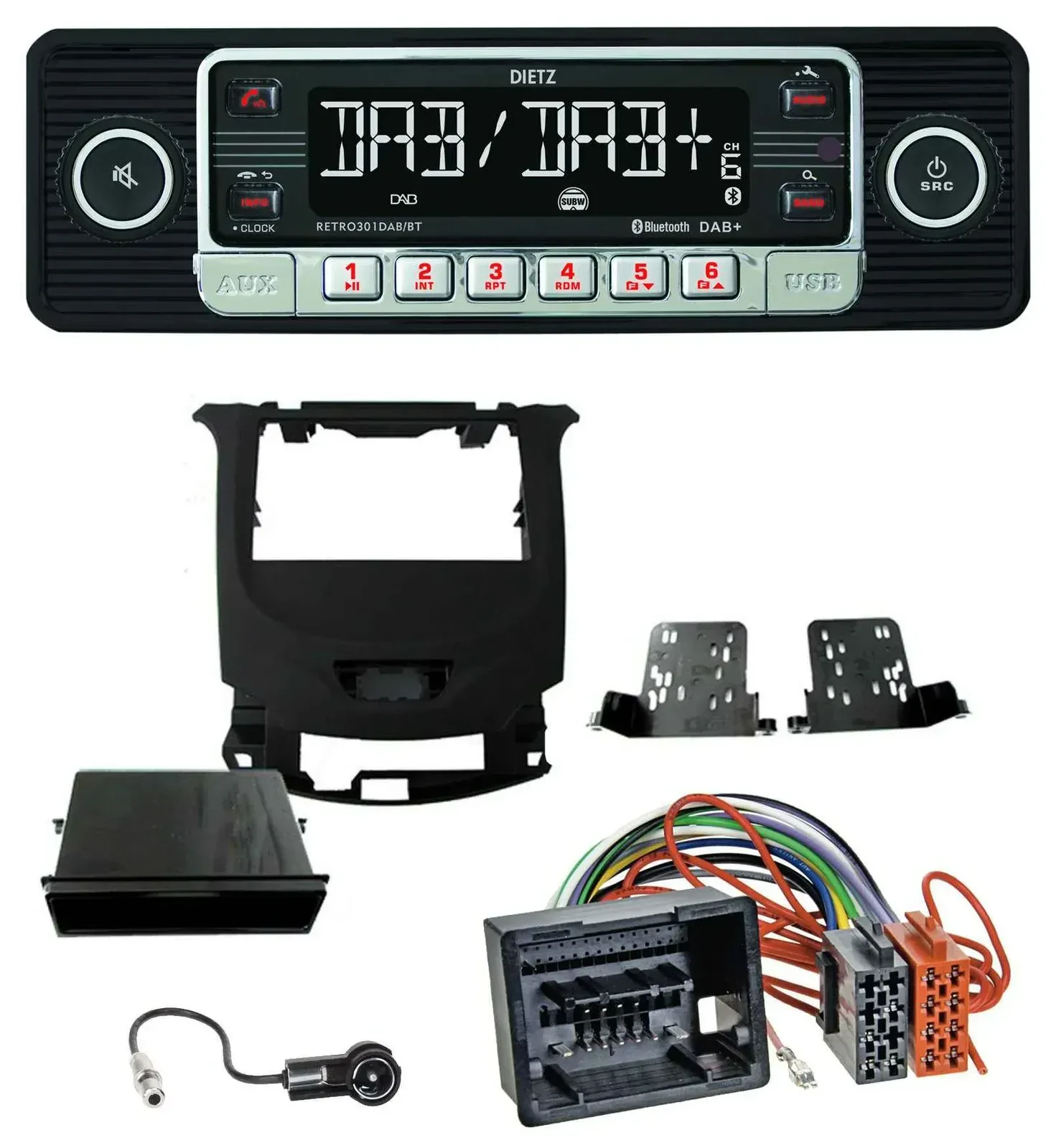 Автомагнитола для Chevrolet Cruze (с 2016) Dietz USB, DAB, MP3, Bluetooth, чёрный (глянцевый)