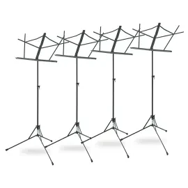 Musician's Gear Folding Music Stand, 4-Pack Black
