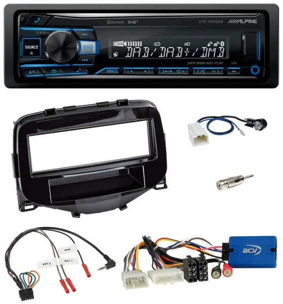 Alpine USB Bluetooth DAB Lenkrad Autoradio für Toyota Aygo 2014-2021