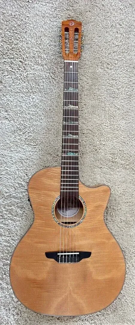 Luna High Tide Exotic Mahogany Top Nylon String Cutaway Acoustic Electric Guitar