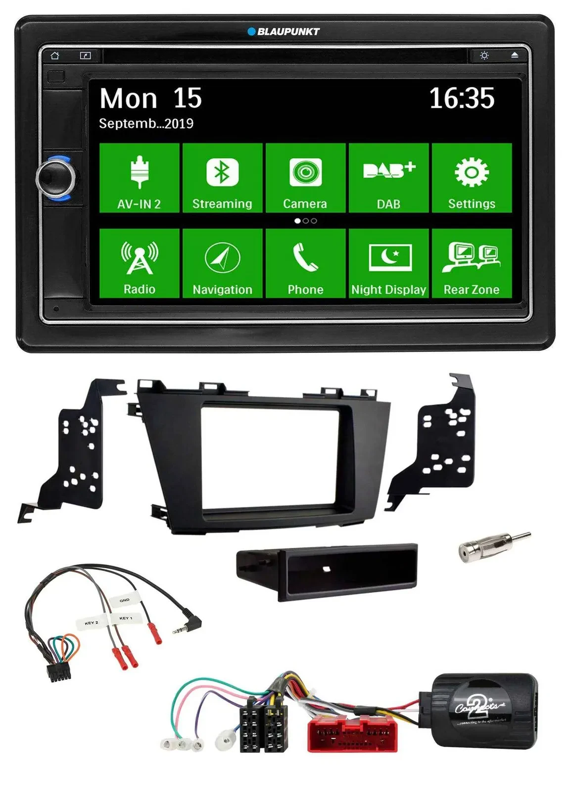 Blaupunkt Bluetooth 2DIN Lenkrad DAB USB TMC Navigation für Mazda 5 2010-2015