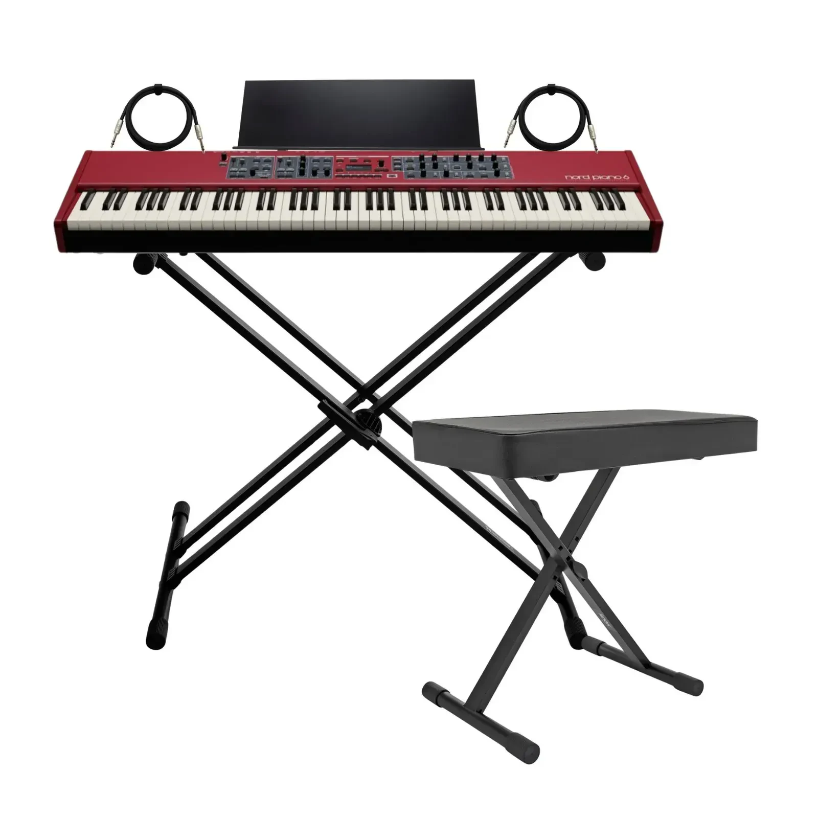 Nord Piano 6 Portable Piano with 88-Key and Hammer Action Keybed (Red) Bundle