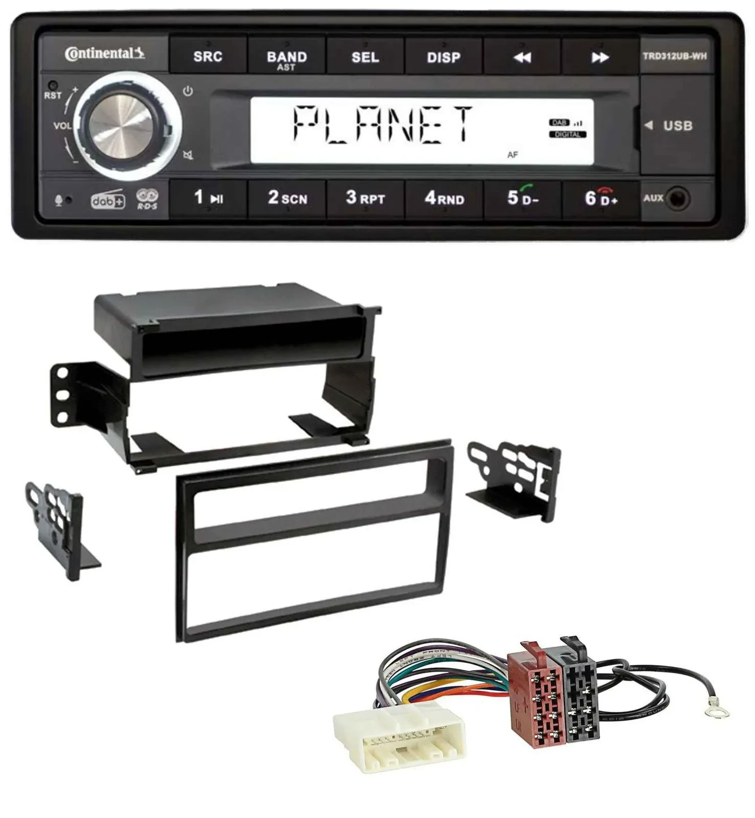 Continental USB 1DIN AUX DAB MP3 Autoradio für Nissan Versa / Tiida (ab 2007)