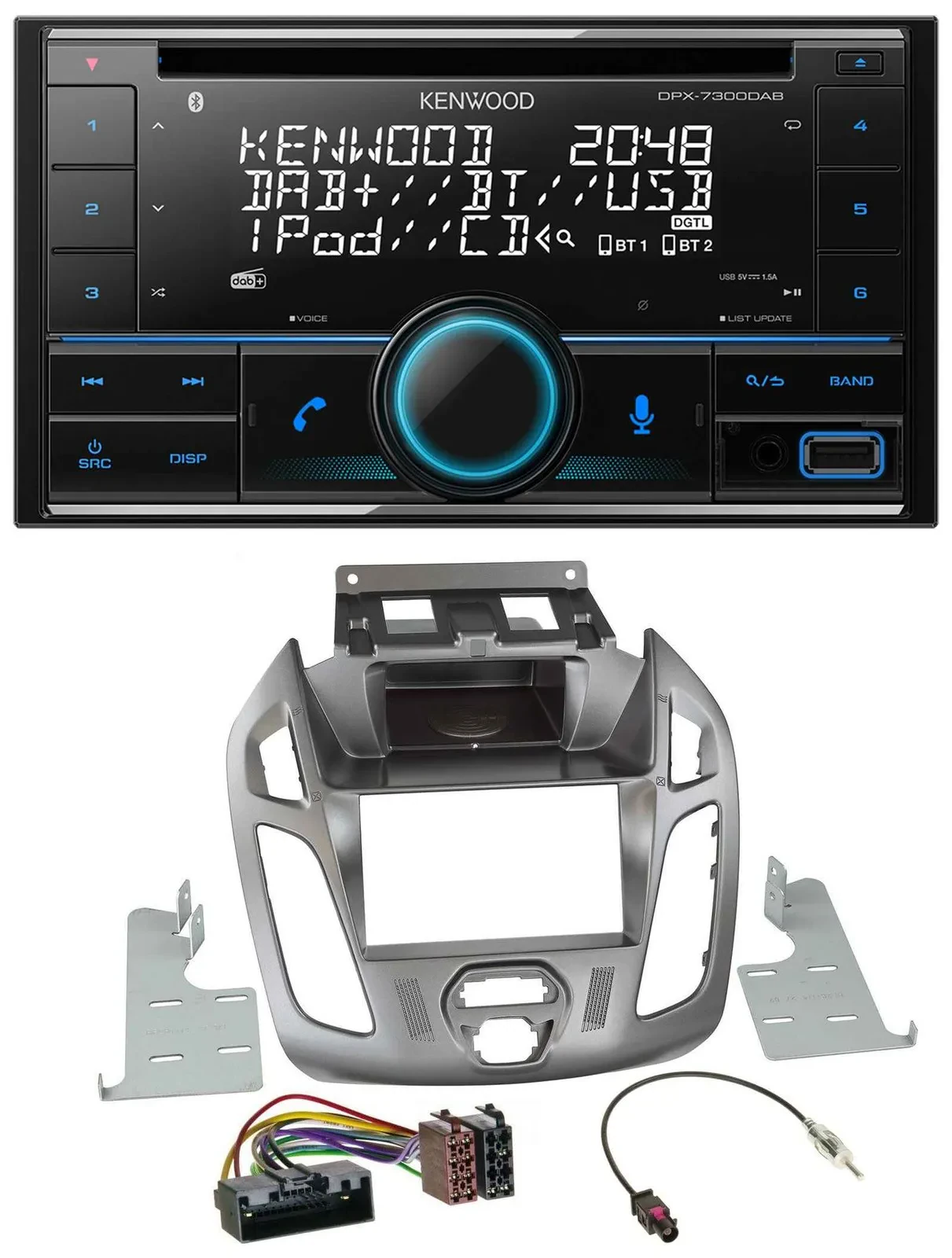 Kenwood CD 2DIN DAB USB MP3 Bluetooth Autoradio für Ford Transit 2013-2018 ohne