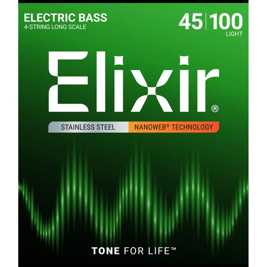 Струны для бас-гитары Elixir 14652 NanoWeb Light 45-100